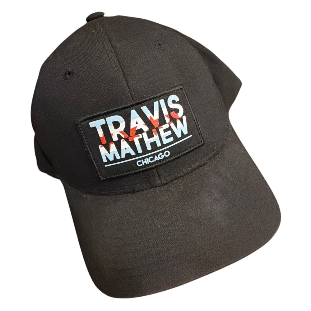 TravisMathew Chicago Black Snapback‎ Hat Mens Golf Baseball Cap Adjustable